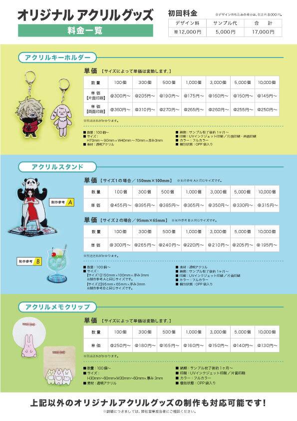 アクリルグッズ（料金あり）裏面