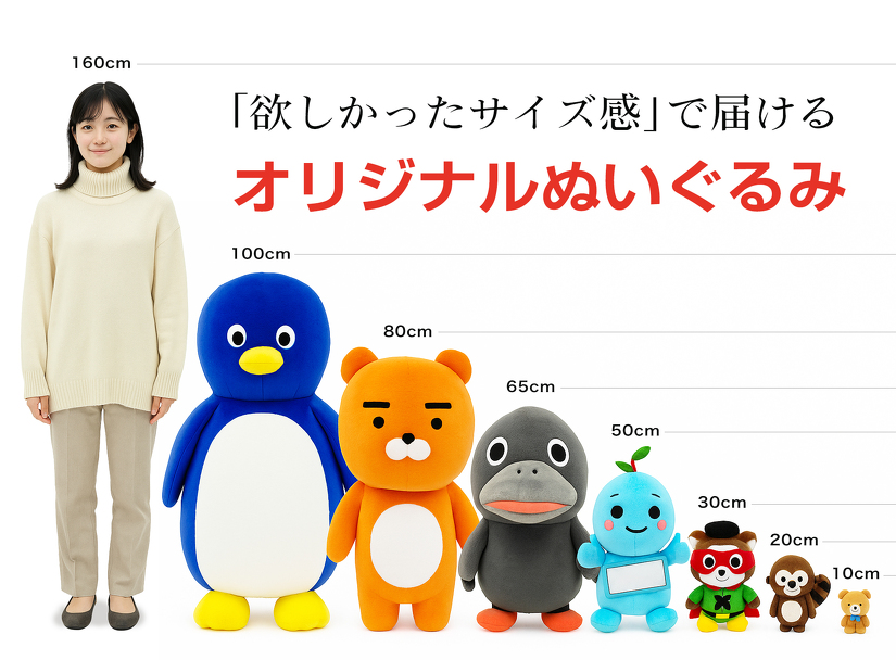 「欲しかったサイズ感」で届ける オリジナルぬいぐるみ