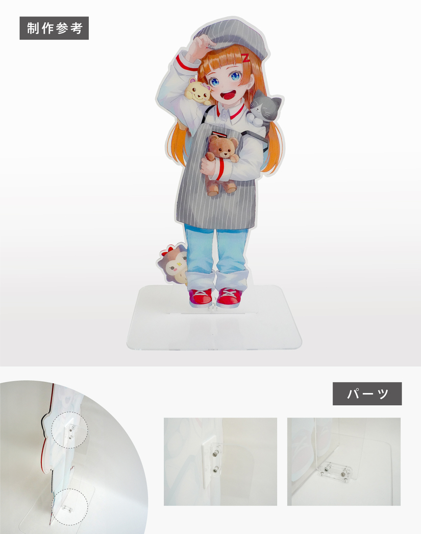 等身大アクリルスタンド 制作参考 パーツ
