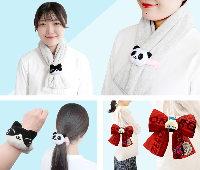 ぬいぐるみタオルシュシュ（タオルバンド） イメージ