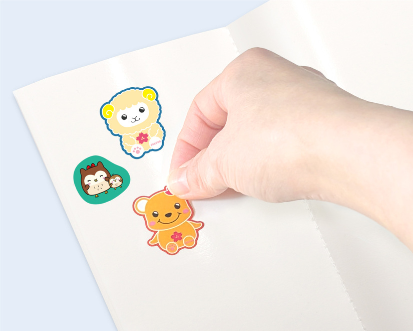 シール貼り付け　ミシン綴じシール帳（A5スリム）