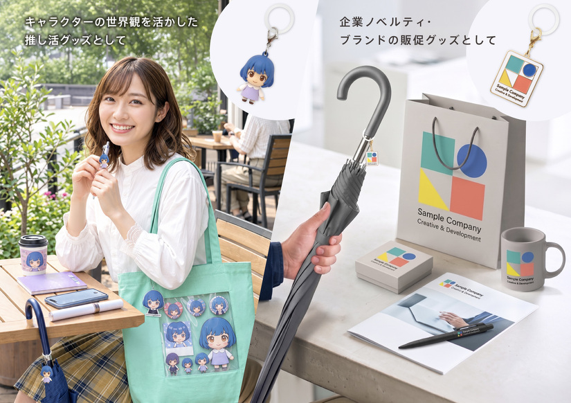 オリジナル目印チャーム活用シーン　イメージ