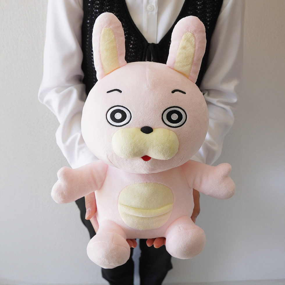 桃色ウサヒ 抱っこ