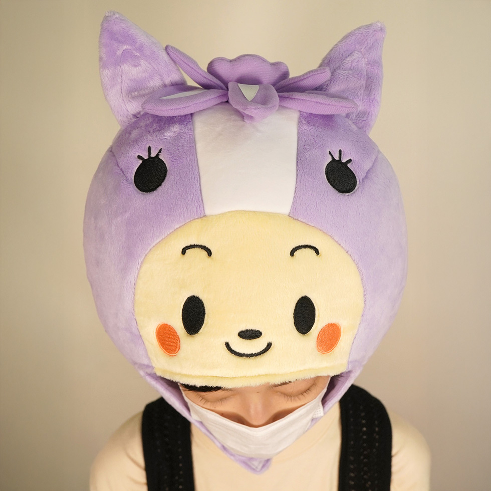 ちりゅっぴ着ぐるみ帽子　装着