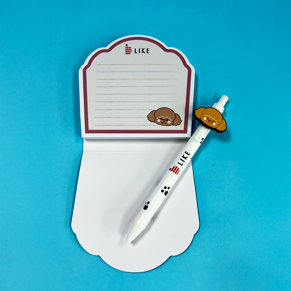 ダイカットメモ帳・ボールペン（PVCプレート付き） 完成品