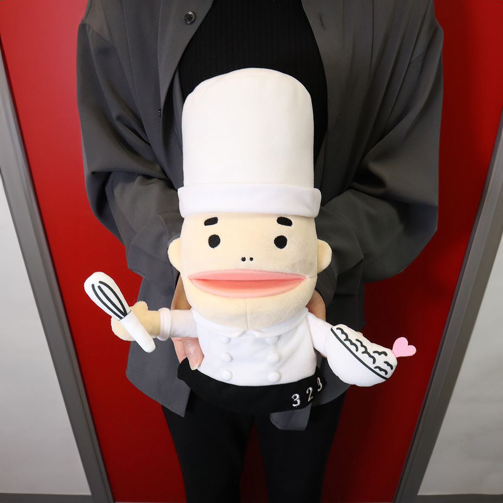 口を開けているところ