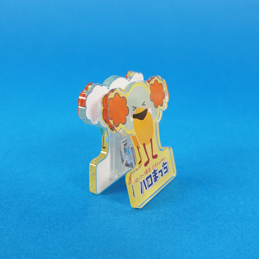 アクリルメモクリップ　両手上げ　斜め