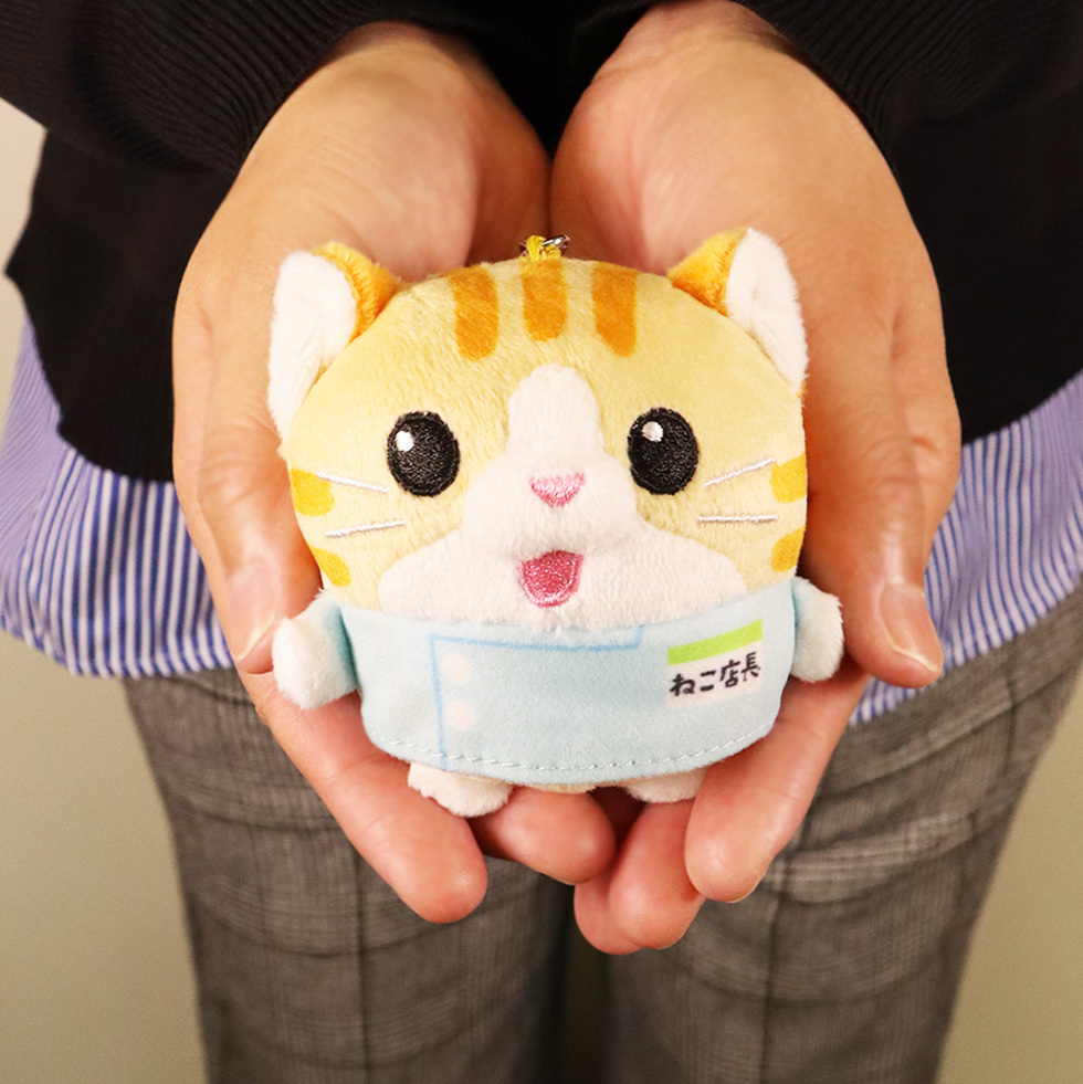 ねこ店長 10cmミニぬいぐるみ 両手のひら