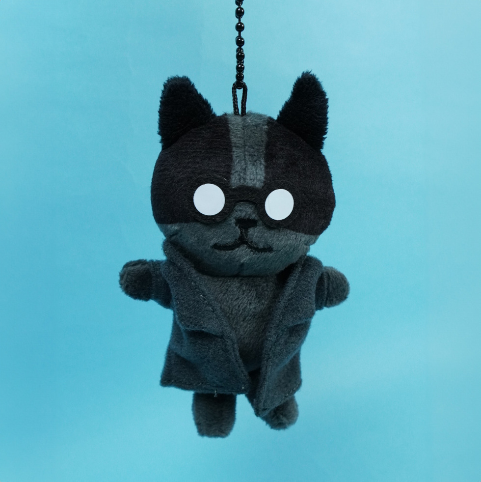 黒ネコ所長　ボールチェーン付き　正面